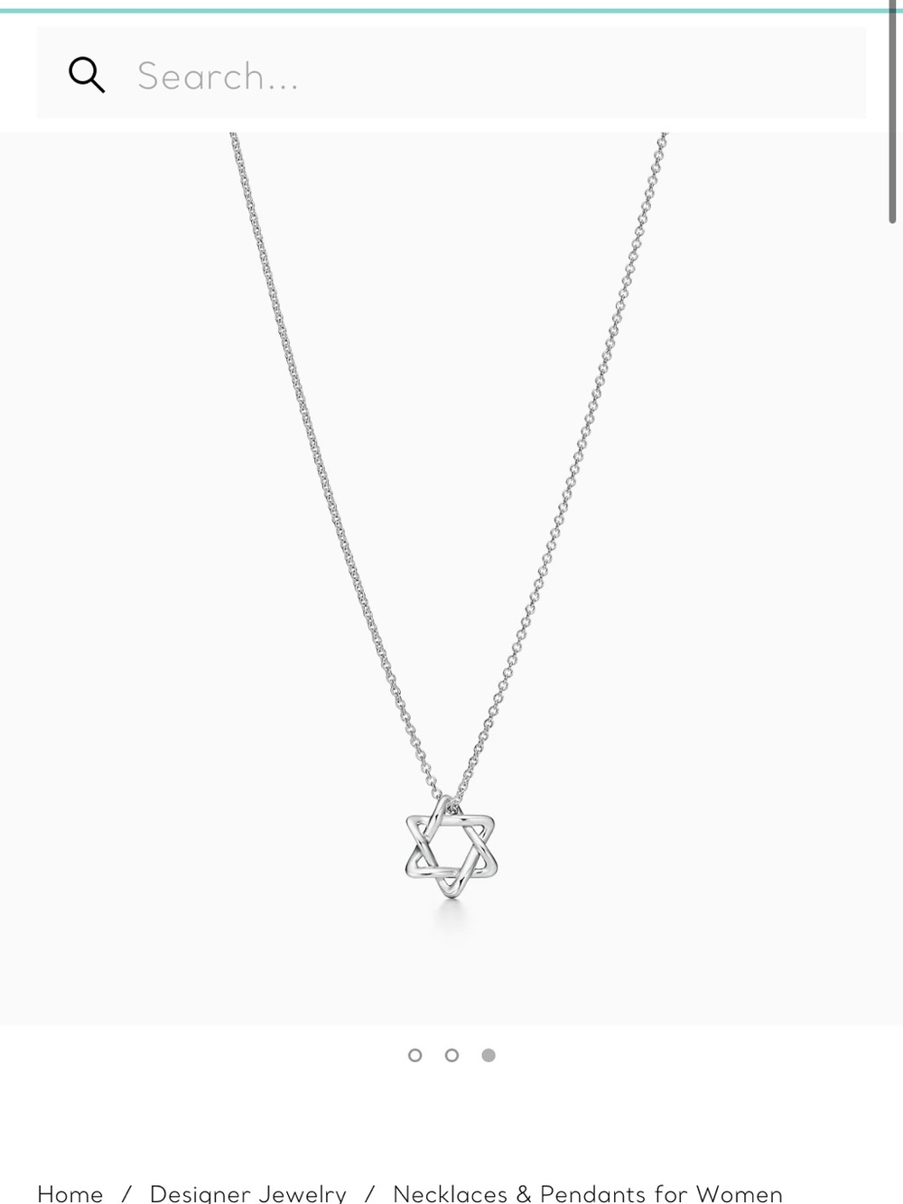 Tiffany & Co. Elsa Peretti Star of David Necklace 925 Sterling Silver